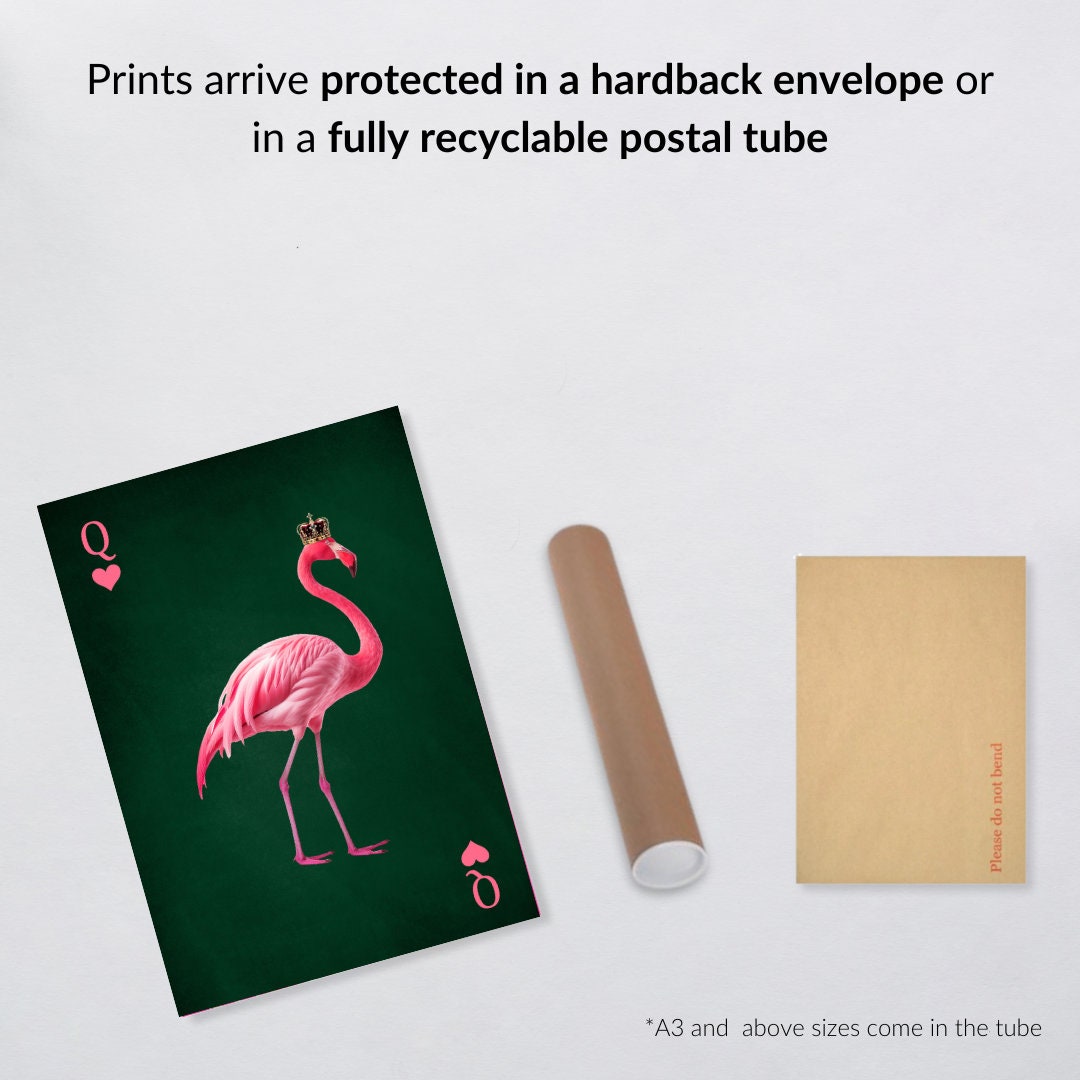 Flamingo Queen of Hearts – Tropical Luxe Maximalist Print