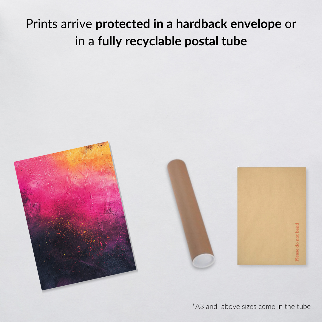 Sunset Reverie – Abstract Hot Pink & Yellow Print
