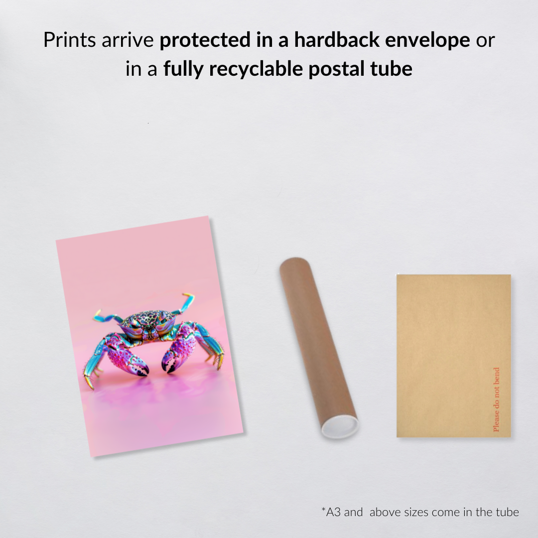 Colourful Crab – Playful Coastal Maximalist Print