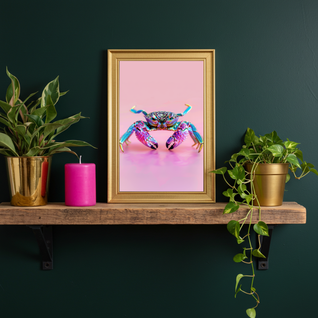Colourful Crab – Playful Coastal Maximalist Print