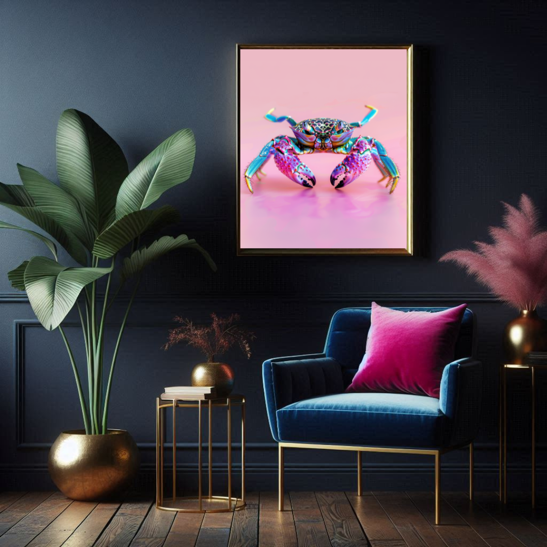 Colourful Crab – Playful Coastal Maximalist Print