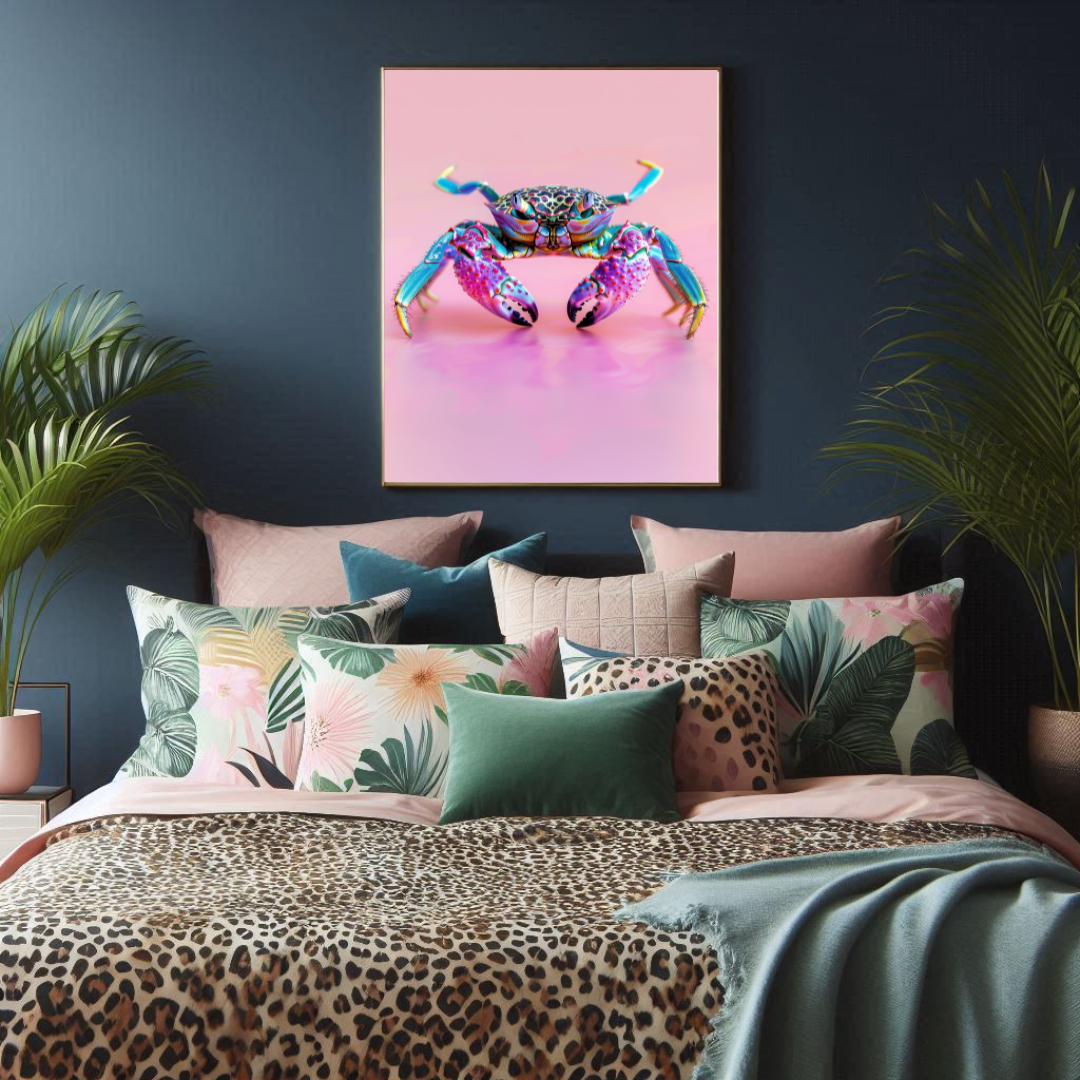 Colourful Crab – Playful Coastal Maximalist Print