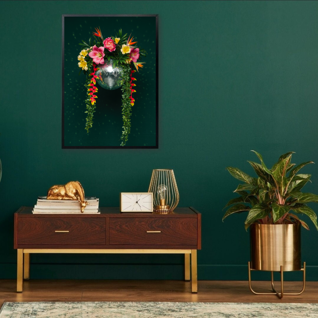 Tropical Disco Ball – Maximalist Jungle Glam Print