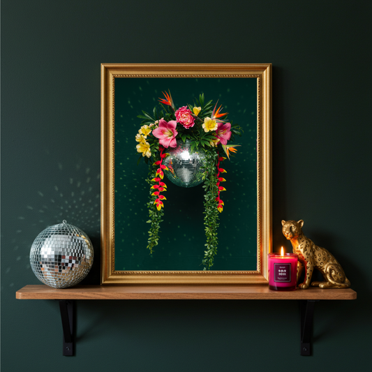 Tropical Disco Ball – Maximalist Jungle Glam Print