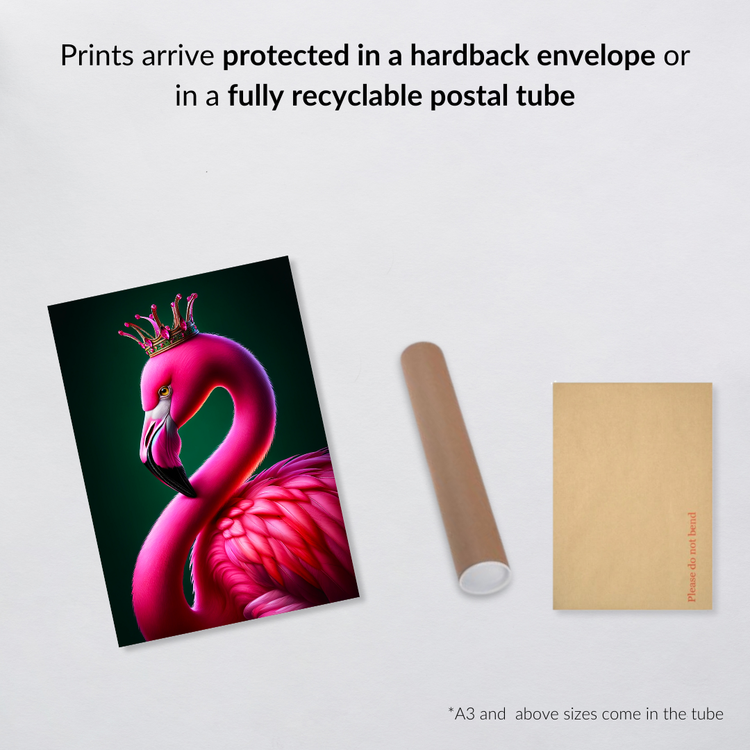 Flamingo Queen – Regal Maximalist Wall Art