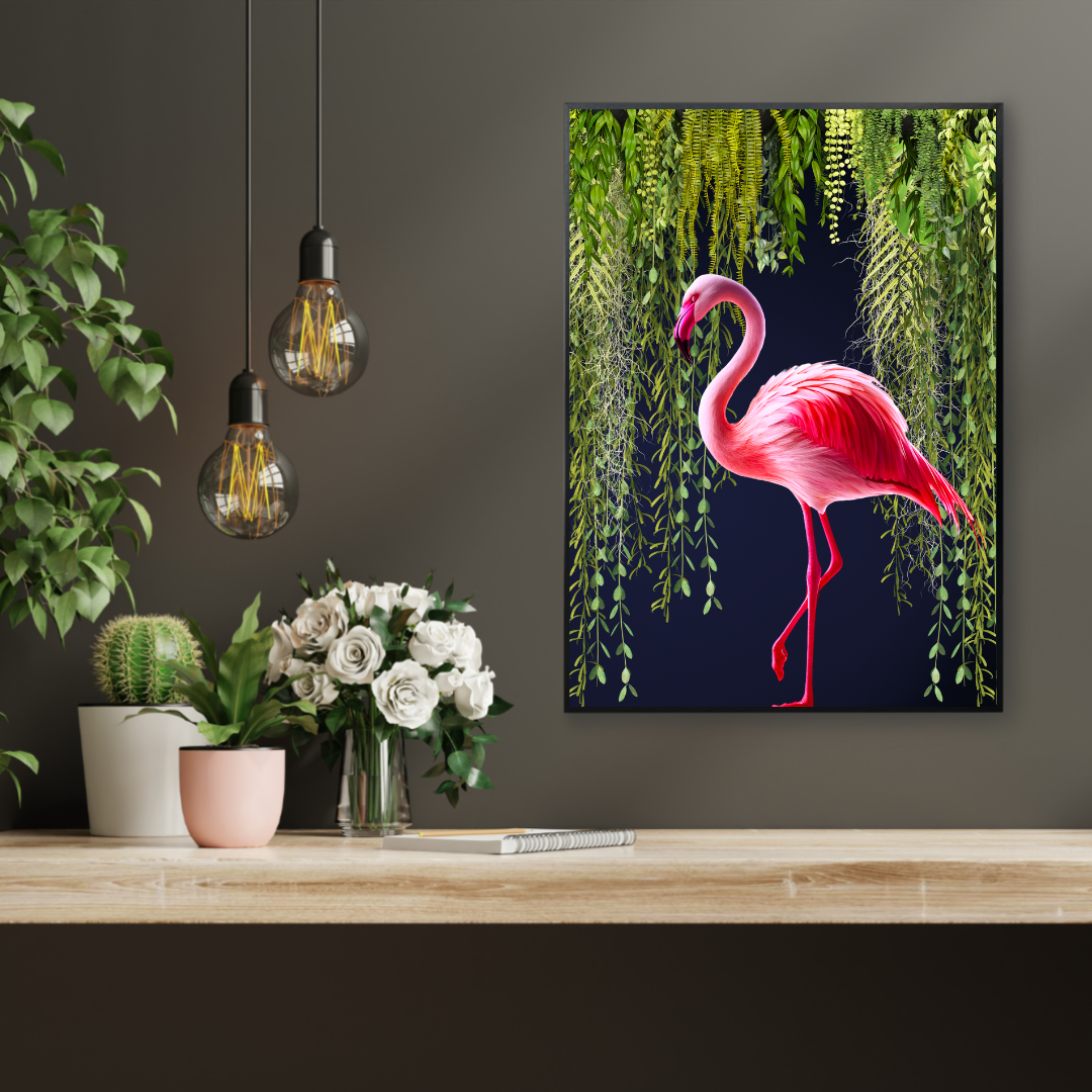 Flamingo & Botanical Maximalist Print