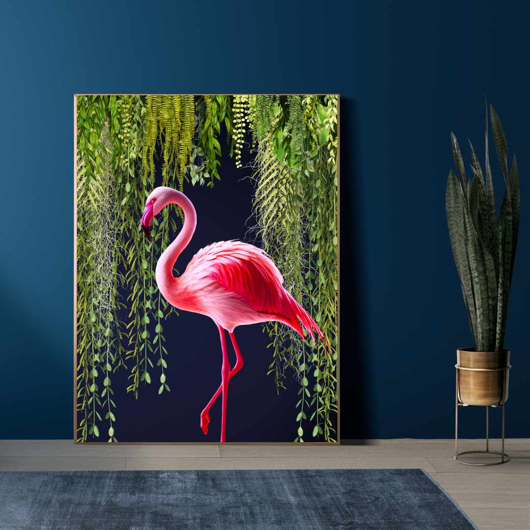 Flamingo & Botanical Maximalist Print