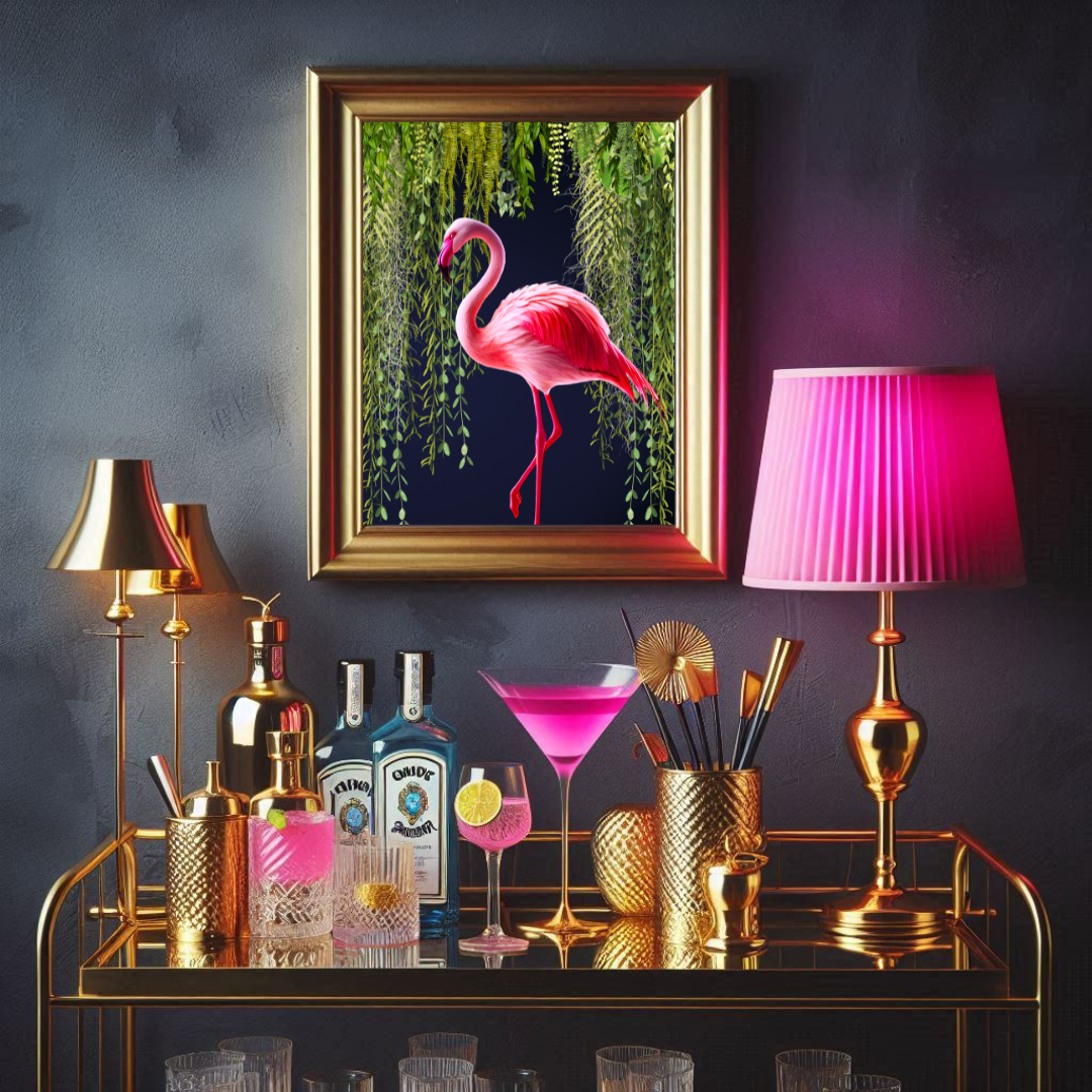 Flamingo & Botanical Maximalist Print
