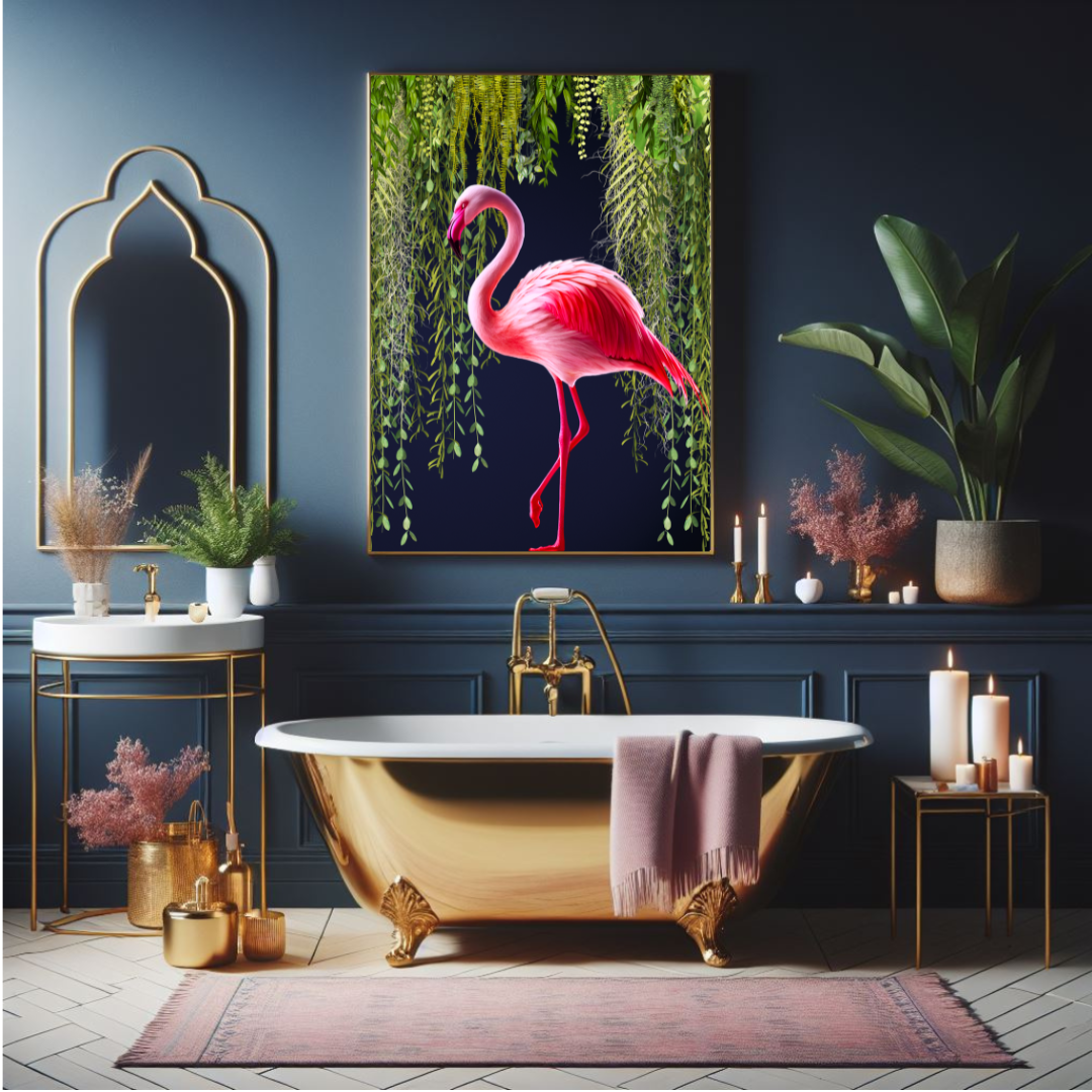 Flamingo & Botanical Maximalist Print