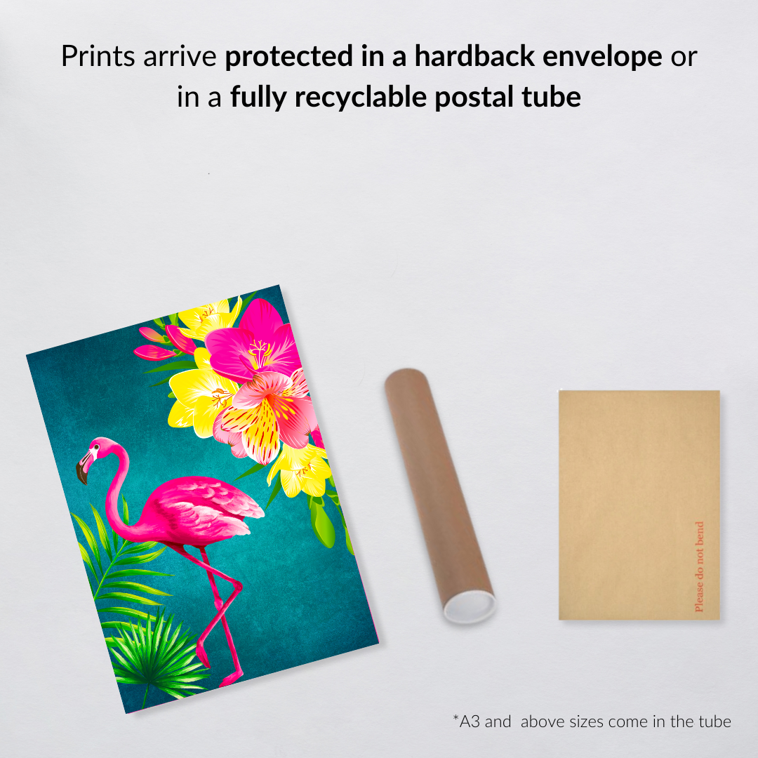 Teal Tropical Flamingo Print – Vibrant Maximalist Elegance