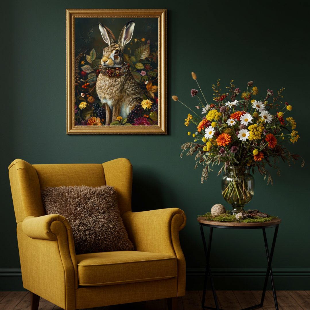 Autumn Forest Hare – Enchanted Woodland Animal Wall Art