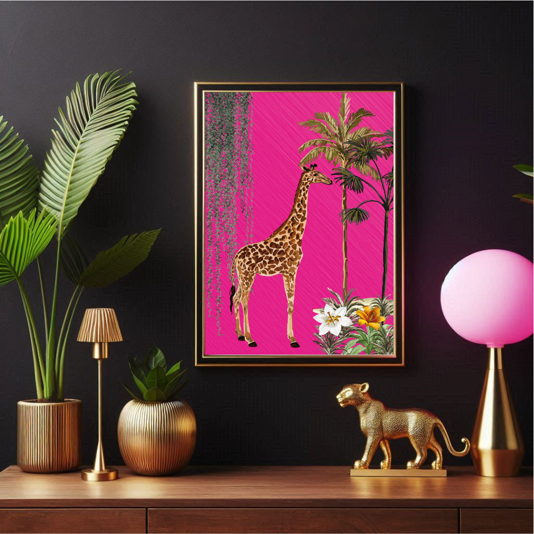 Hot Pink Giraffe – Bold Maximalist Safari Print