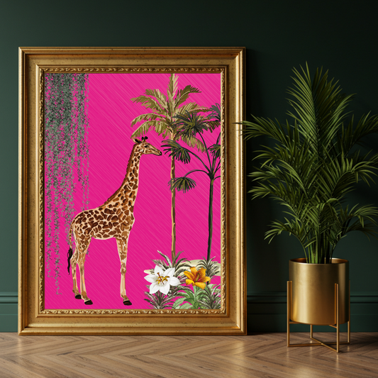 Hot Pink Giraffe – Bold Maximalist Safari Print