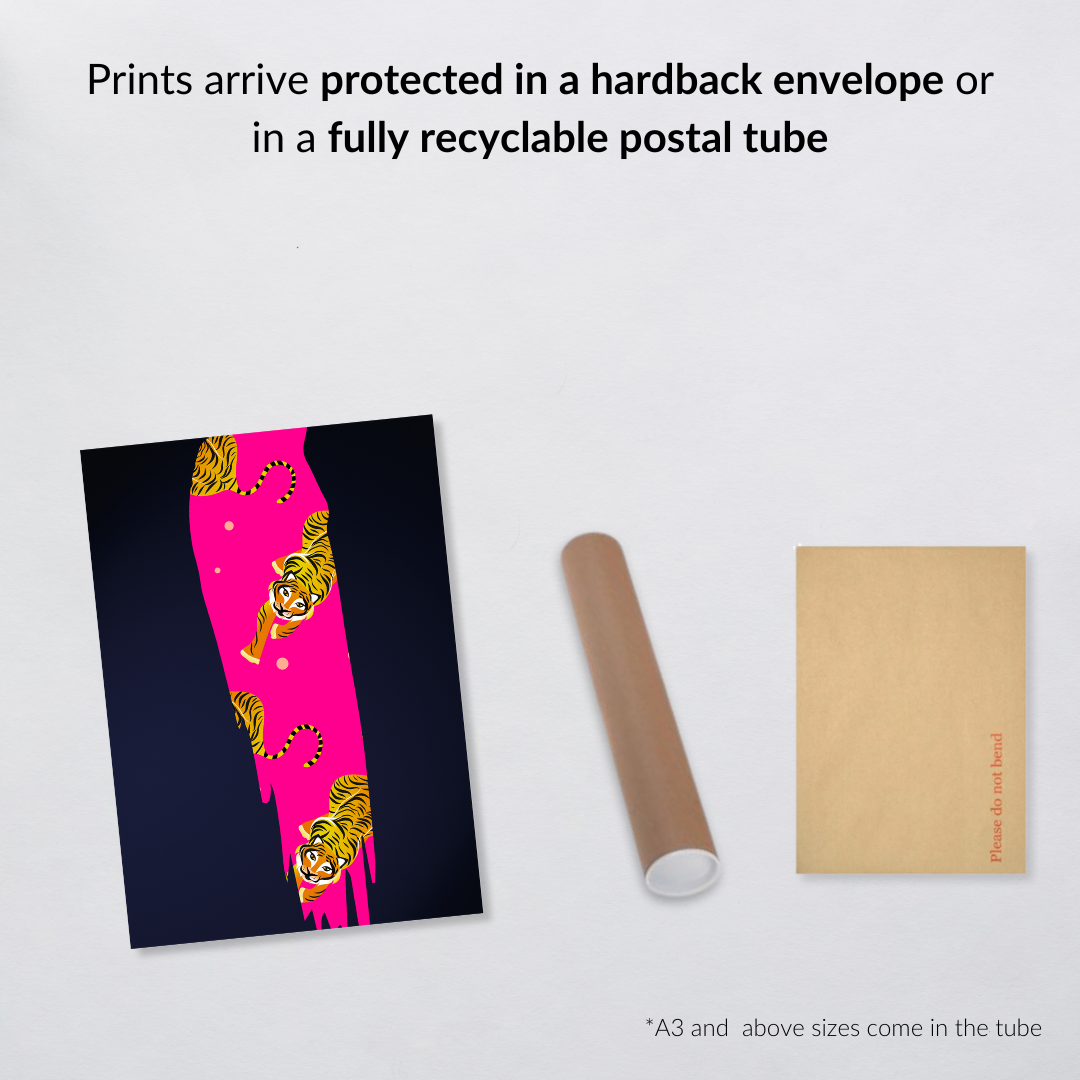 Hot Pink Tiger Streak Print – Bold & Fierce Wall Art