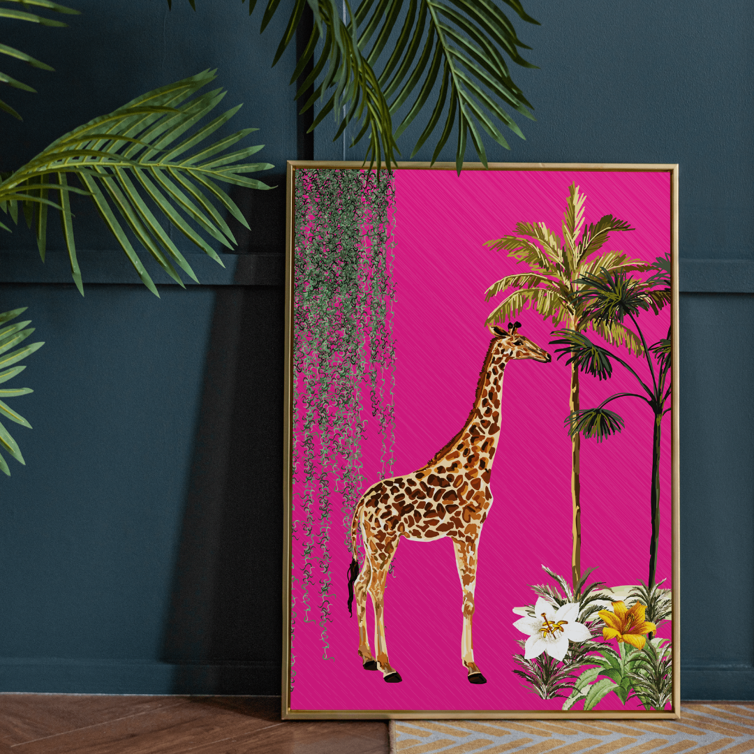 Hot Pink Giraffe – Bold Maximalist Safari Print