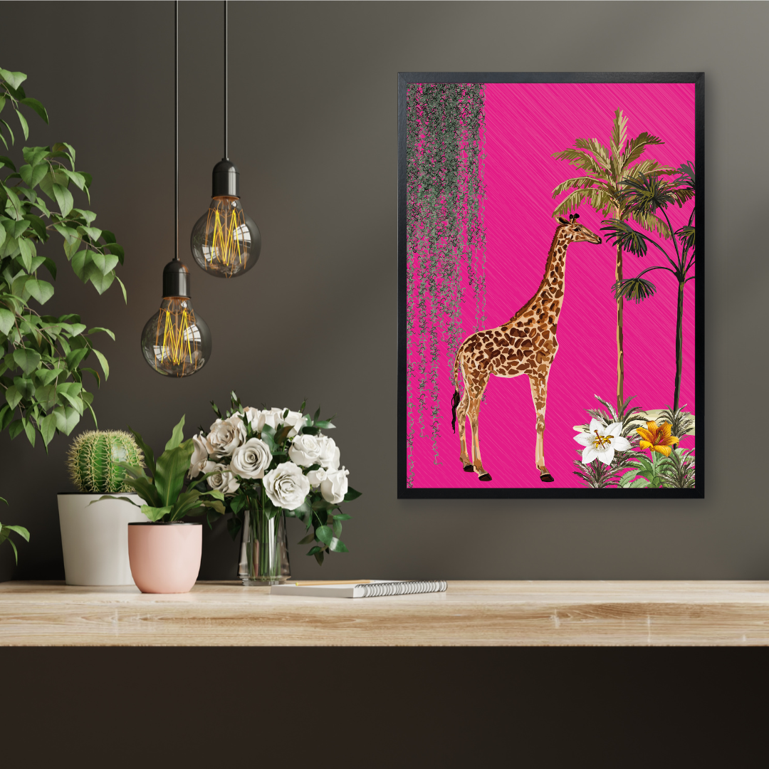 Hot Pink Giraffe – Bold Maximalist Safari Print