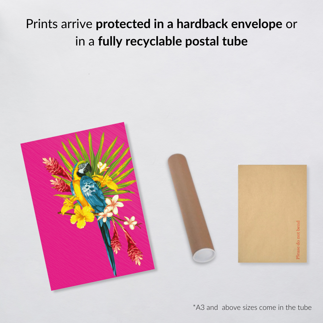 Hot Pink Tropical Parrot Wall Art