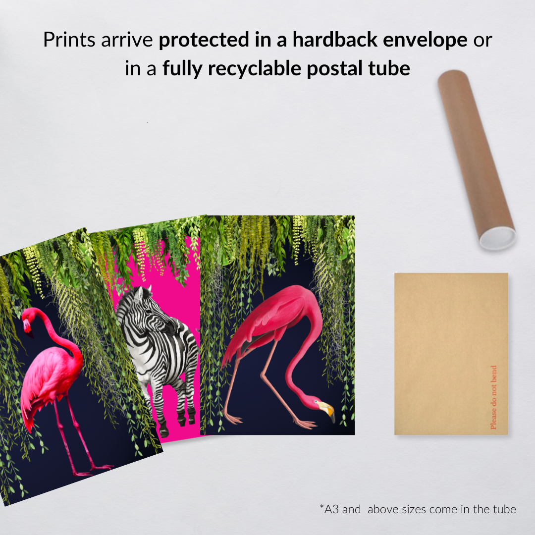 Flamingo & Zebra – Luxe Tropical Maximalist Print Set (Set of 3)