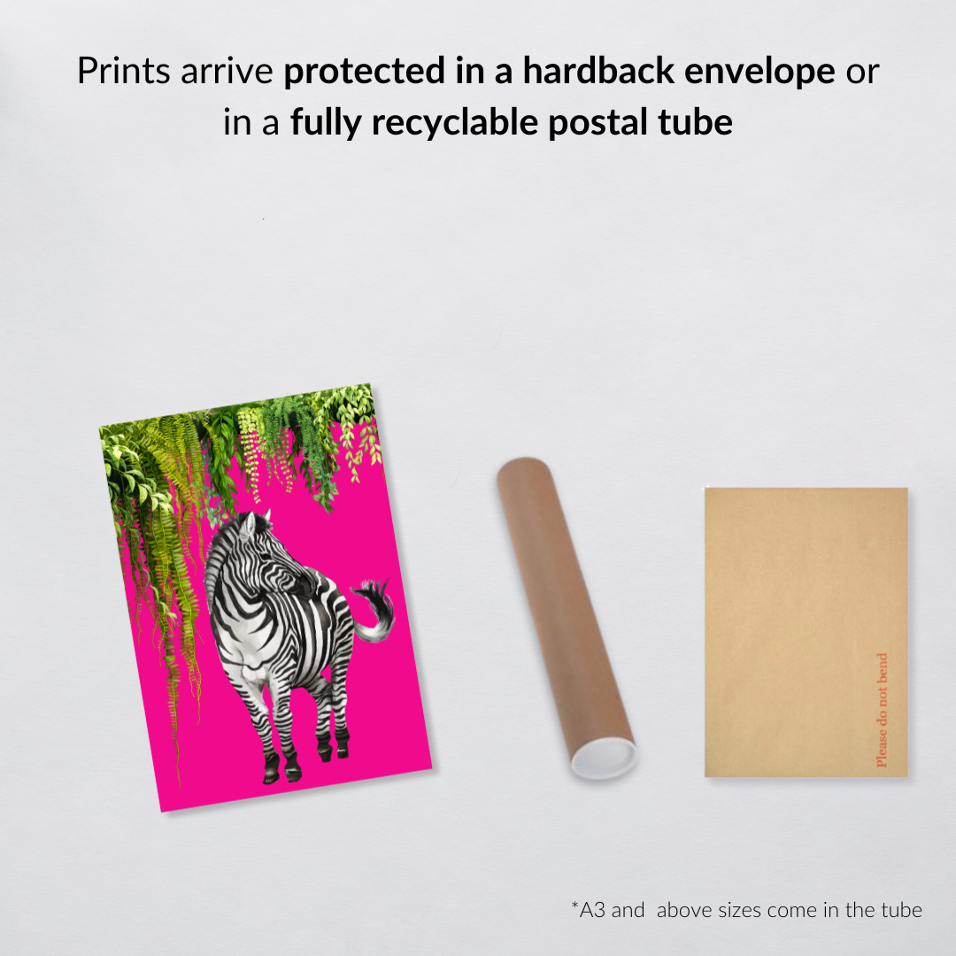 Bold Jungle Zebra – Maximalist Hot Pink Wall Art