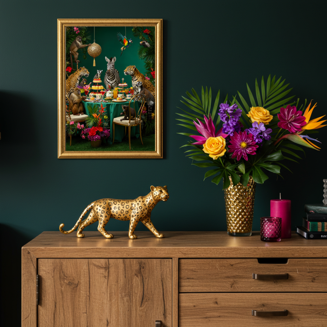 Jungle Soirée – Maximalist Animal Tea Party Print