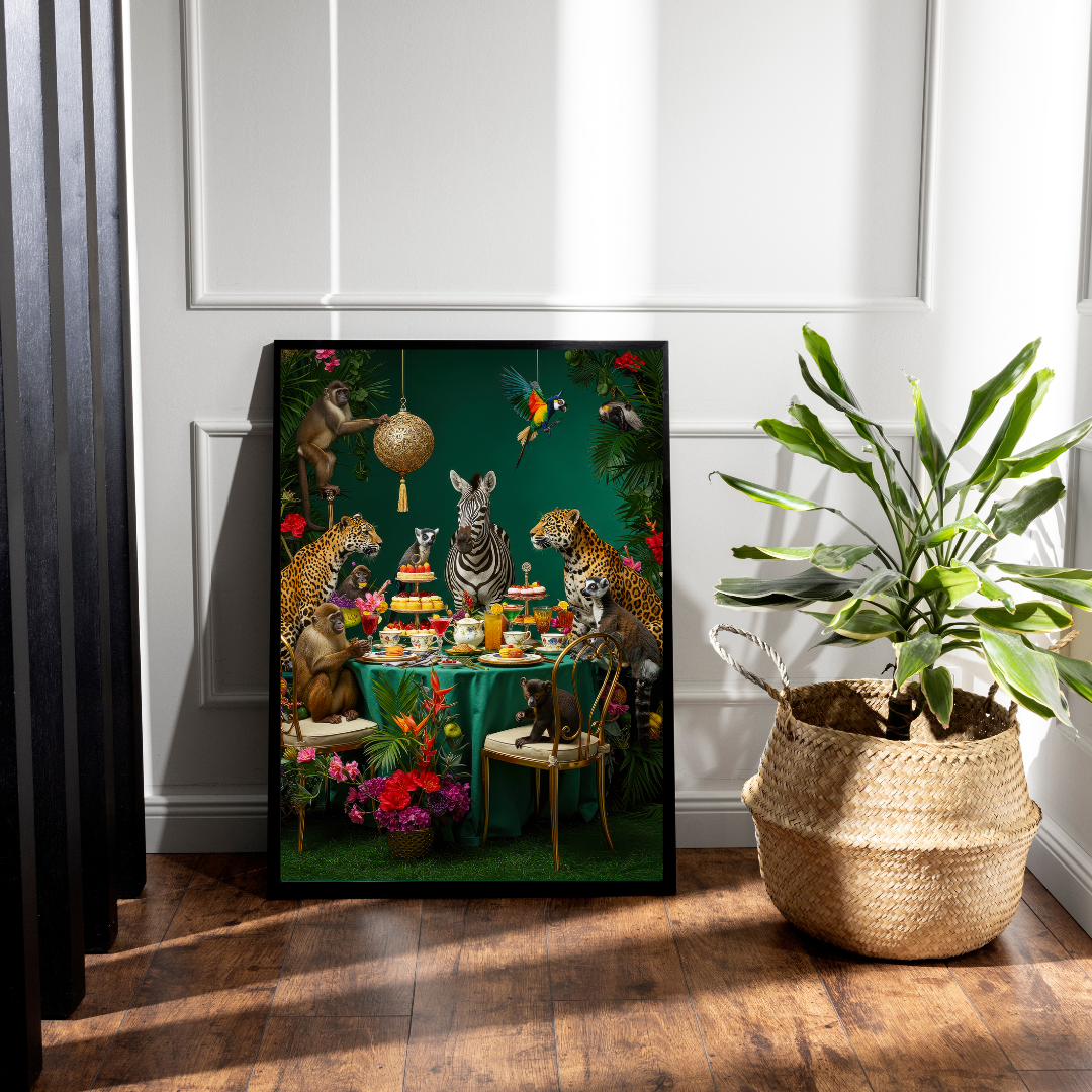 Jungle Soirée – Maximalist Animal Tea Party Print
