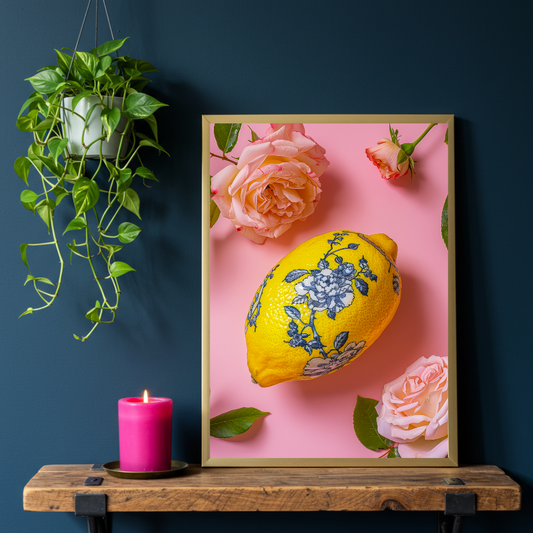 Chinoiserie Lemon – Maximalist Fruit & Floral Wall Art