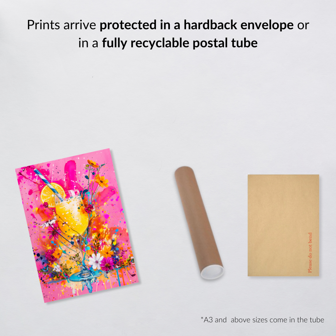 Zesty Bloom – Maximalist Lemonade & Floral Splash Print
