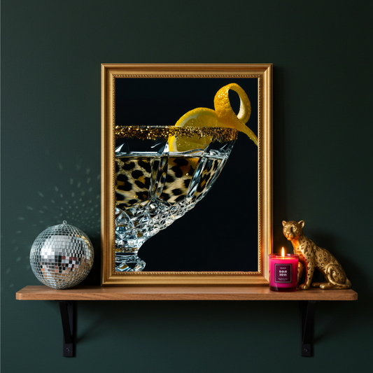 Martini Twist – Luxe Leopard Cocktail Wall Art