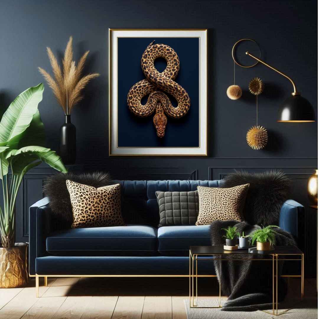 Leopard Print Snake – Moody Maximalist Animal Wall Art