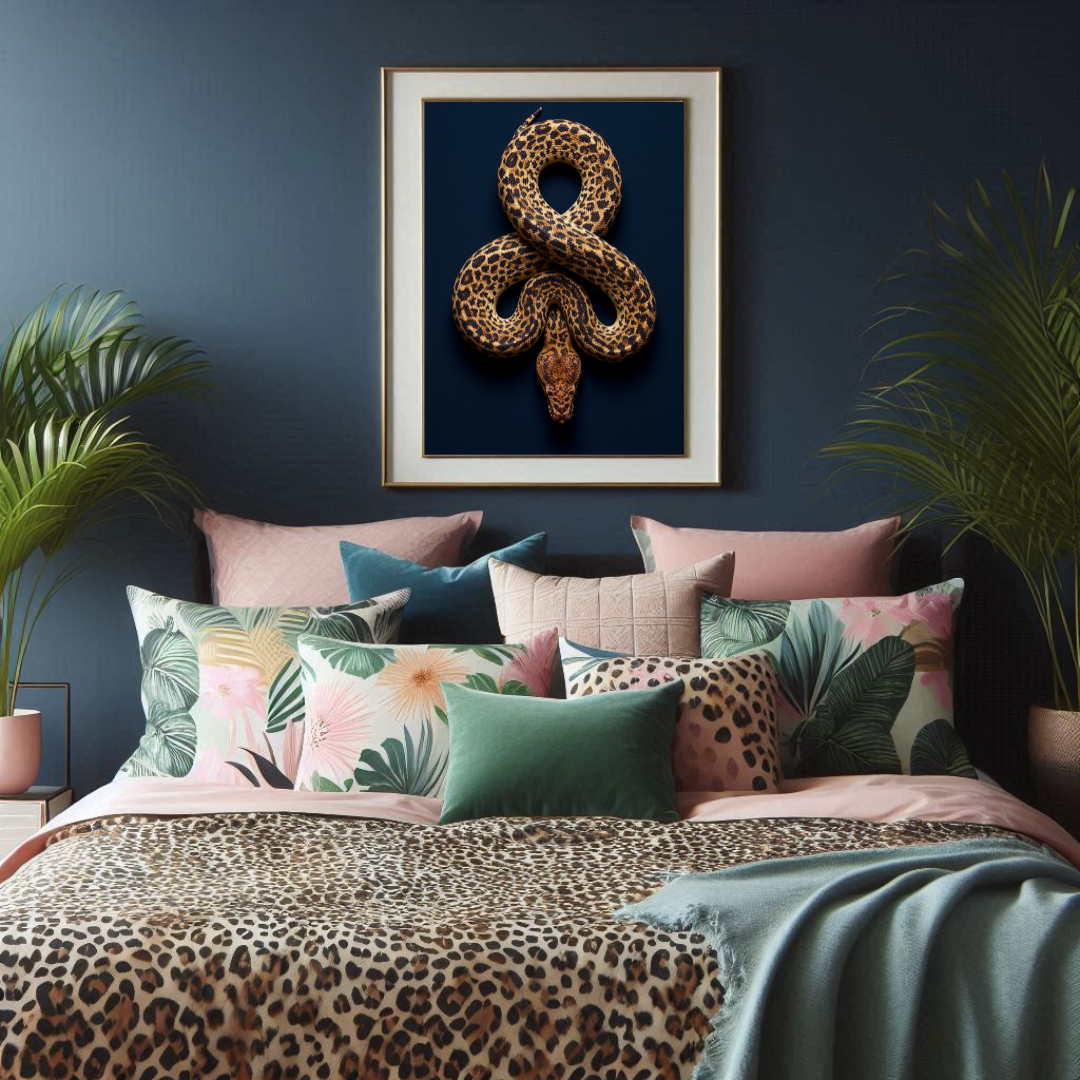 Leopard Print Snake – Moody Maximalist Animal Wall Art