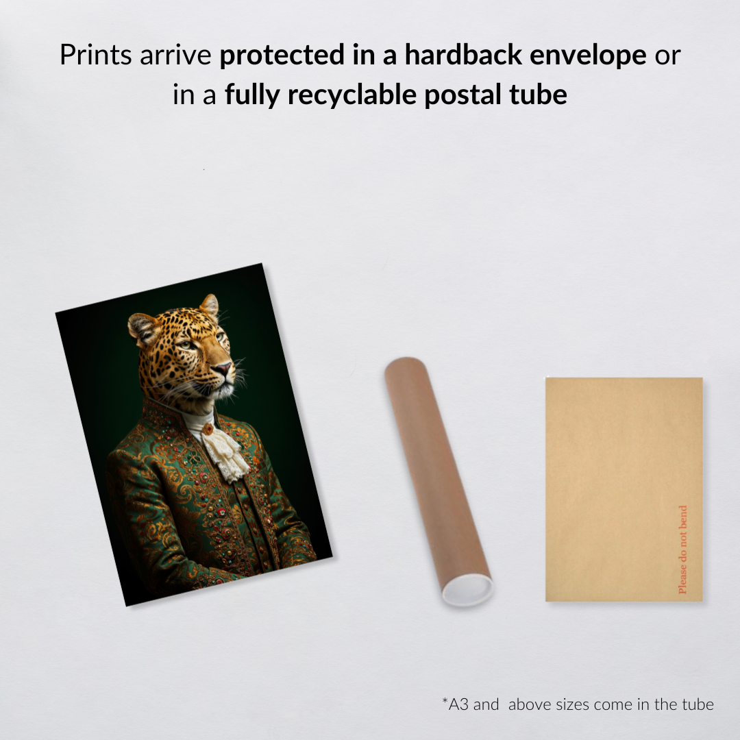Aristocratic Leopard – Luxe Maximalist Portrait Print