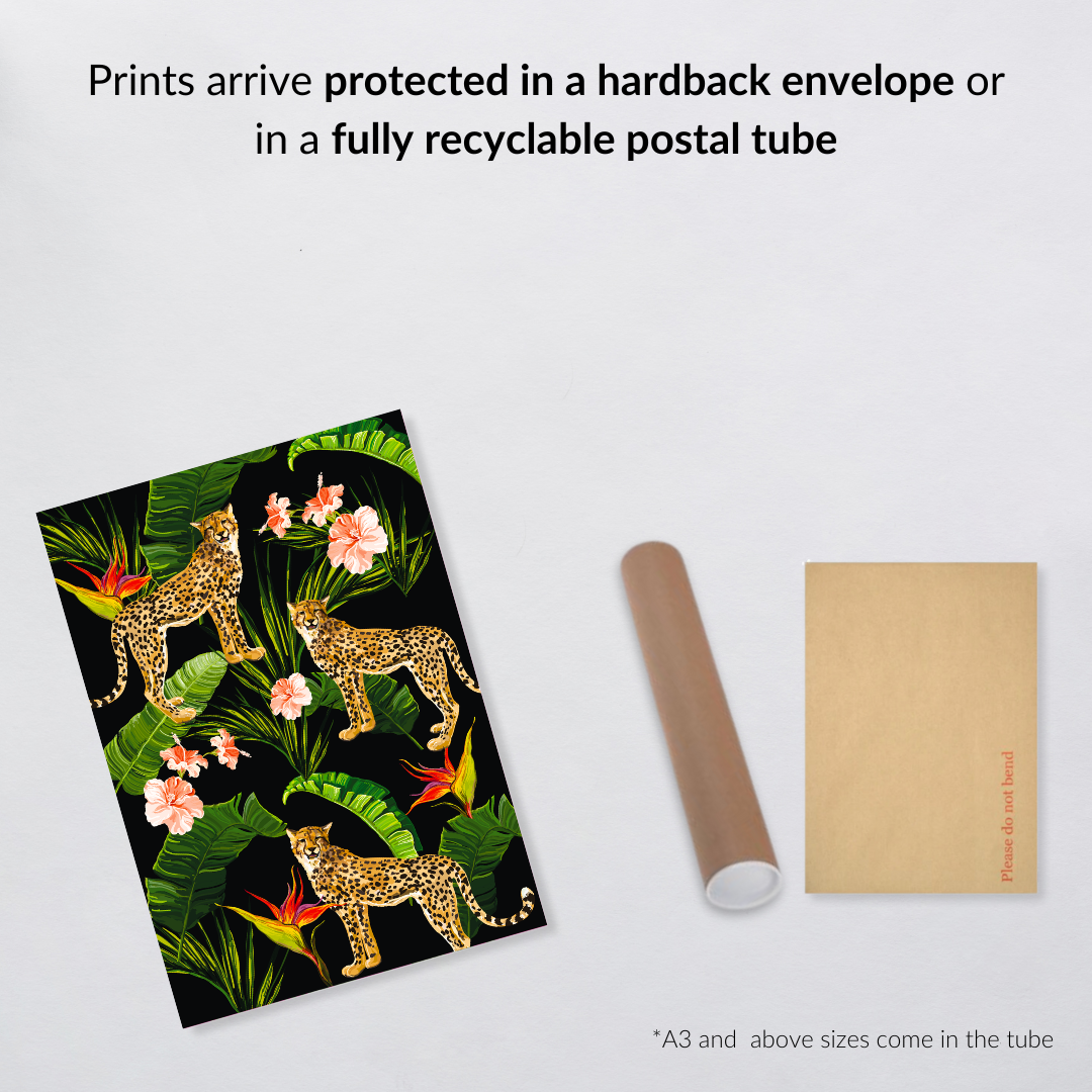 Jungle Majesty – Leopard Maximalist Print on Black