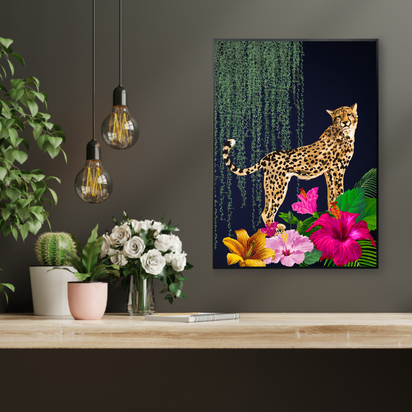 Jungle Luxe – Majestic Leopard Maximalist Wall Art