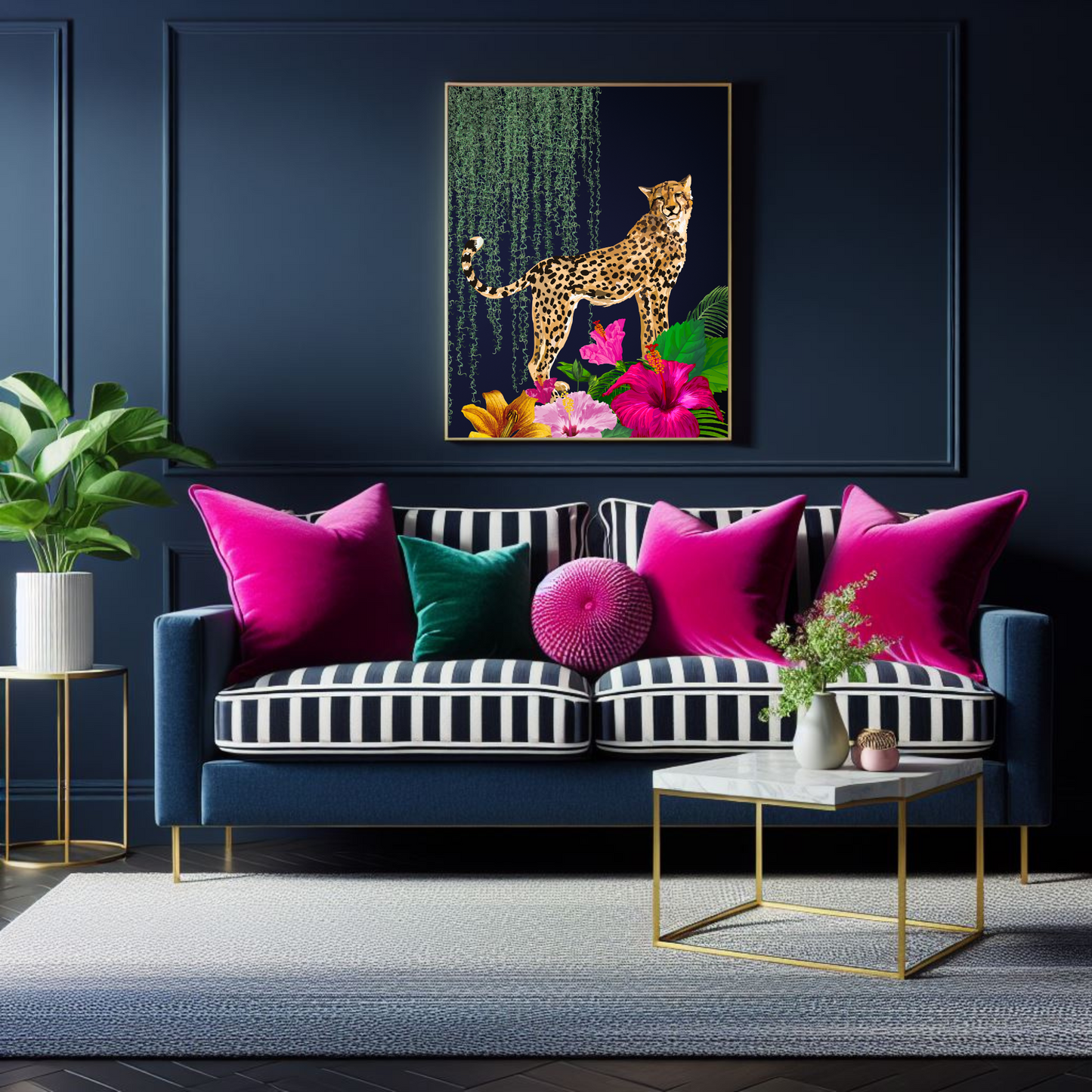 Jungle Luxe – Majestic Leopard Maximalist Wall Art
