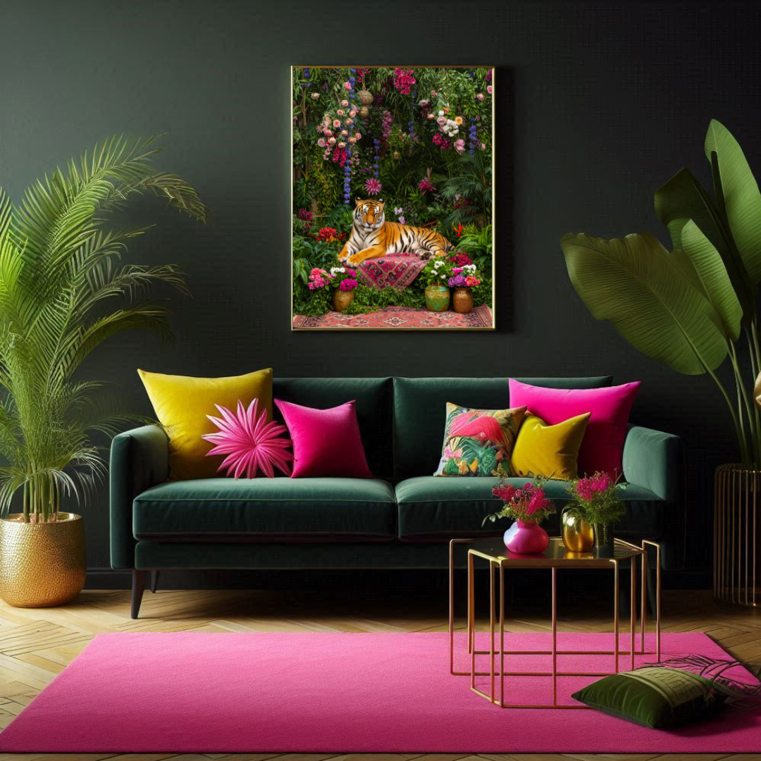 Majestic Jungle Tiger – Luxe Maximalist Print