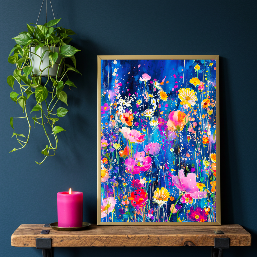 Electric Bloom – Watercolour Floral Print