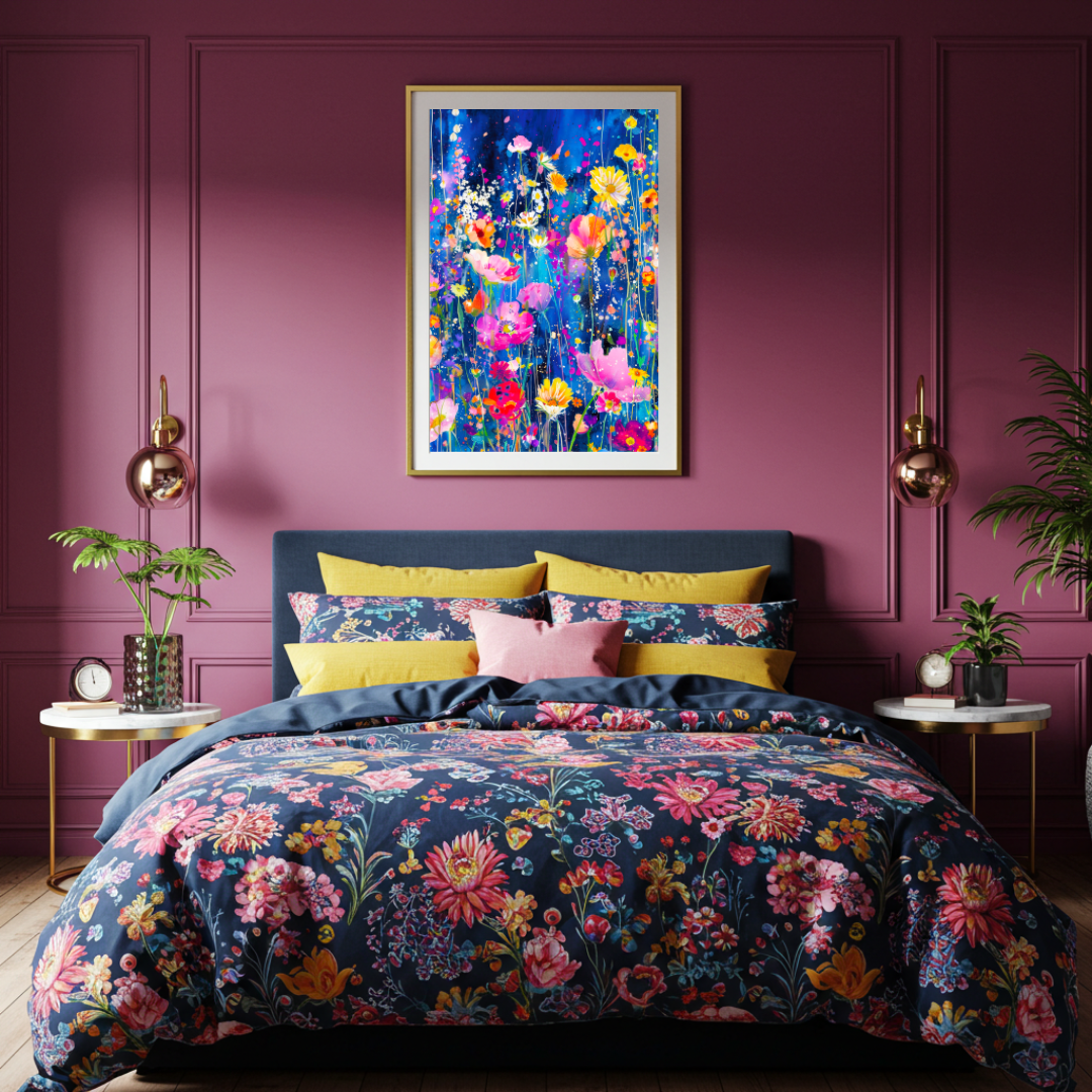 Electric Bloom – Watercolour Floral Print