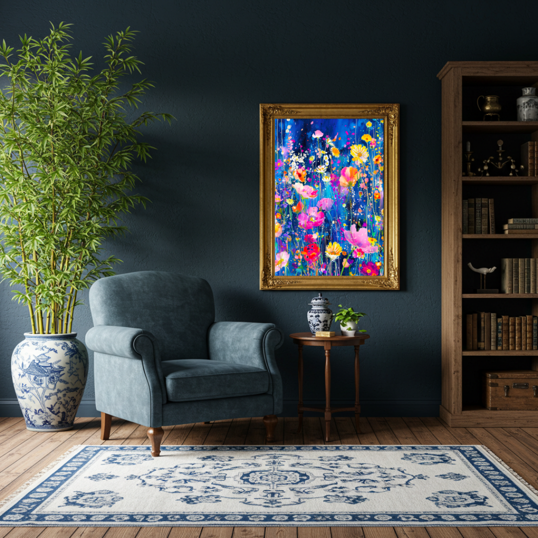 Electric Bloom – Watercolour Floral Print