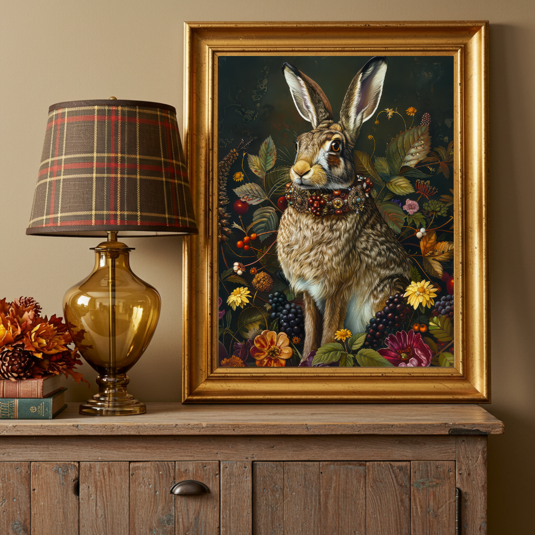 Autumn Forest Hare – Enchanted Woodland Animal Wall Art