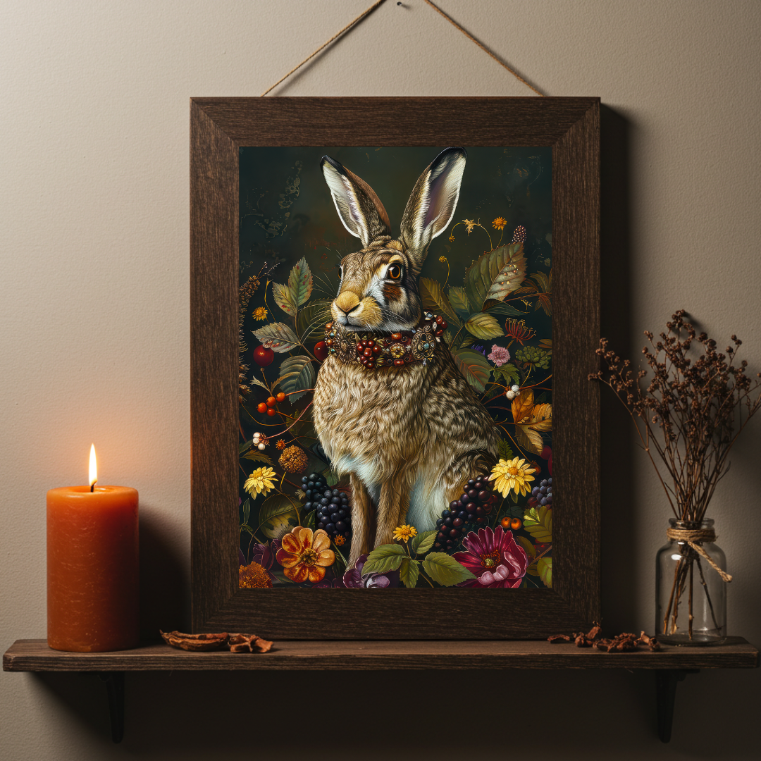 Autumn Forest Hare – Enchanted Woodland Animal Wall Art