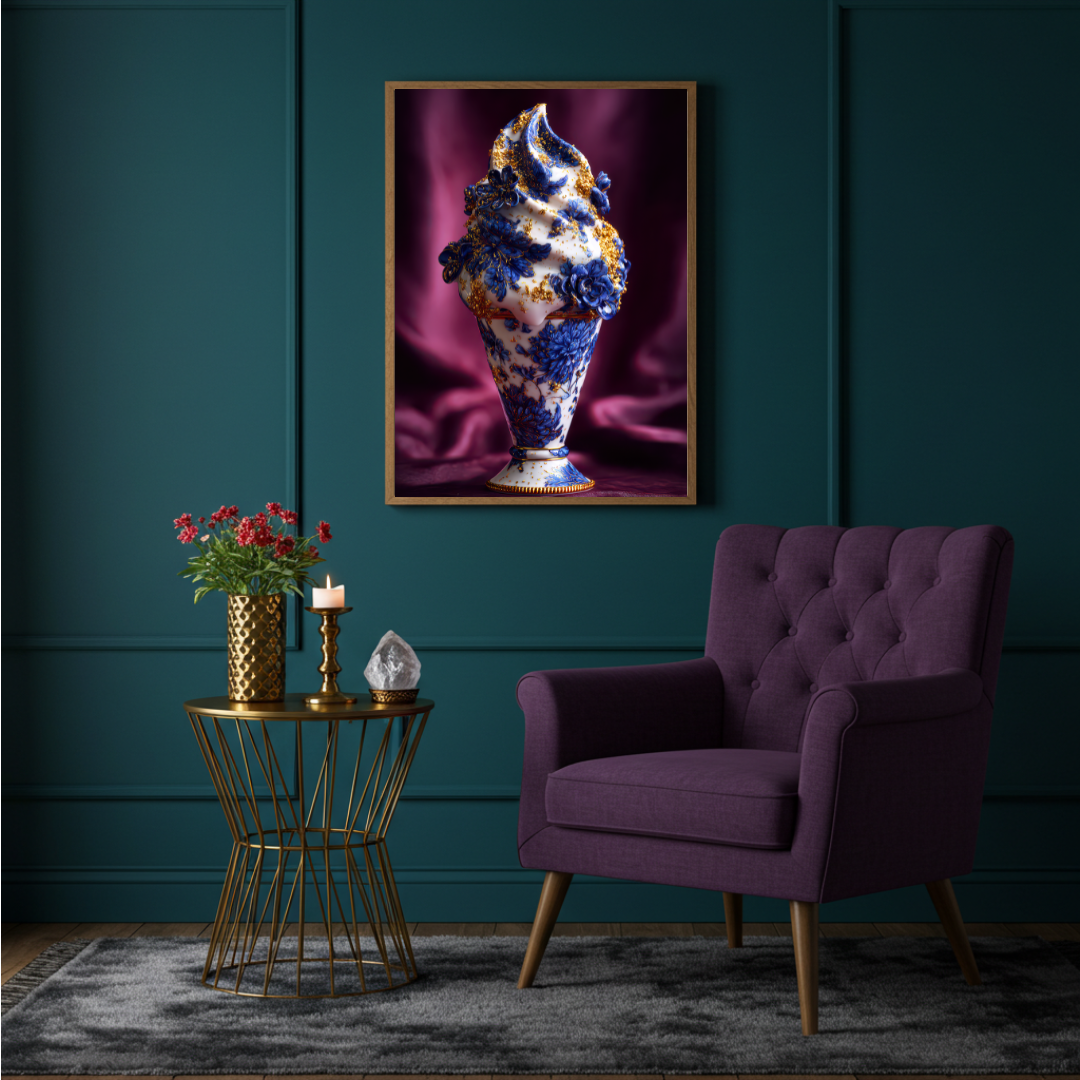 Chinoiserie Ice Cream Print – Maximalist Dessert Wall Art