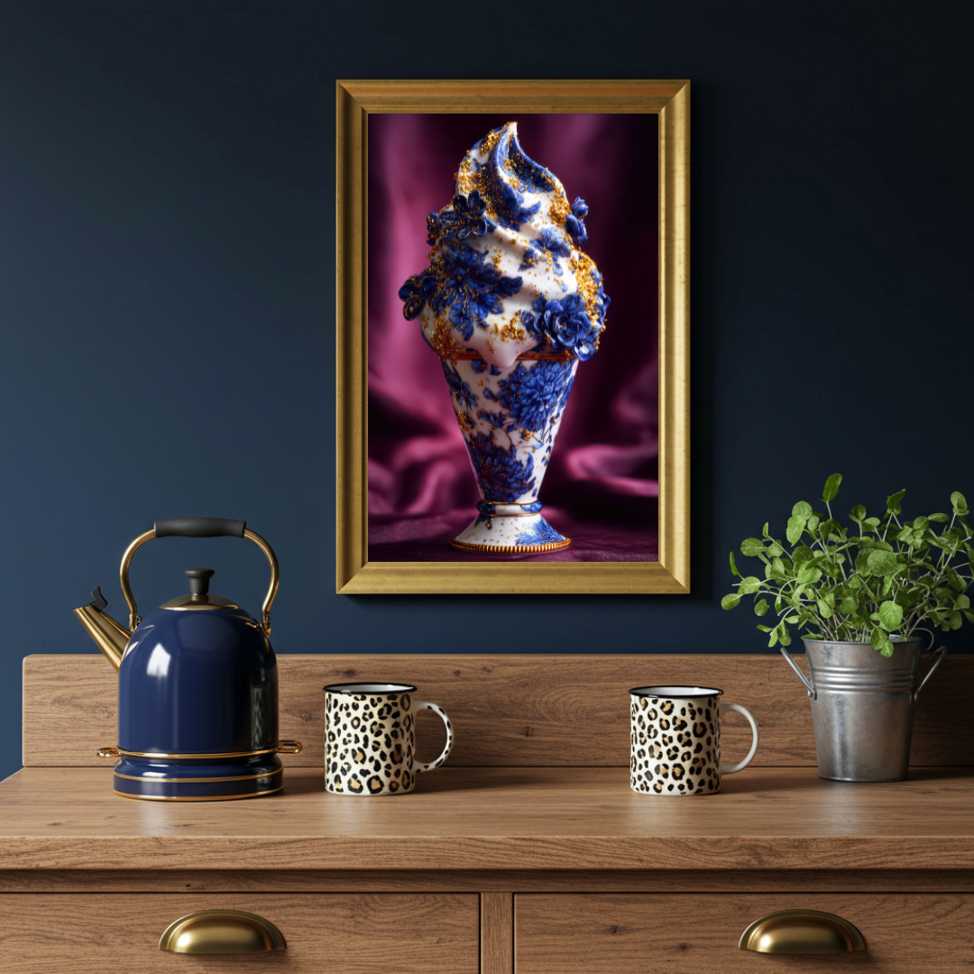 Chinoiserie Ice Cream Print – Maximalist Dessert Wall Art