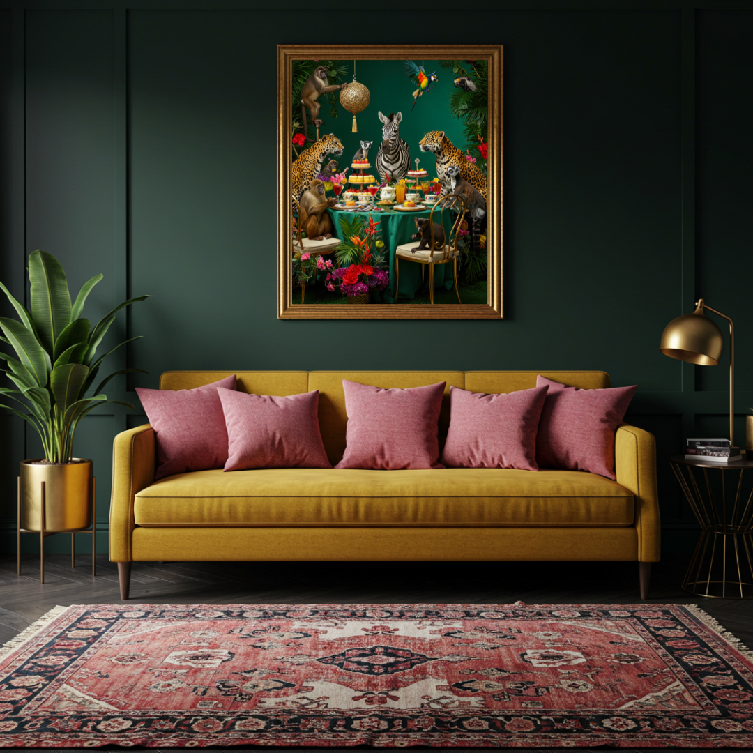 Jungle Soirée – Maximalist Animal Tea Party Print