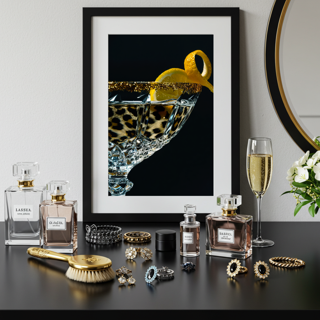 Martini Twist – Luxe Leopard Cocktail Wall Art