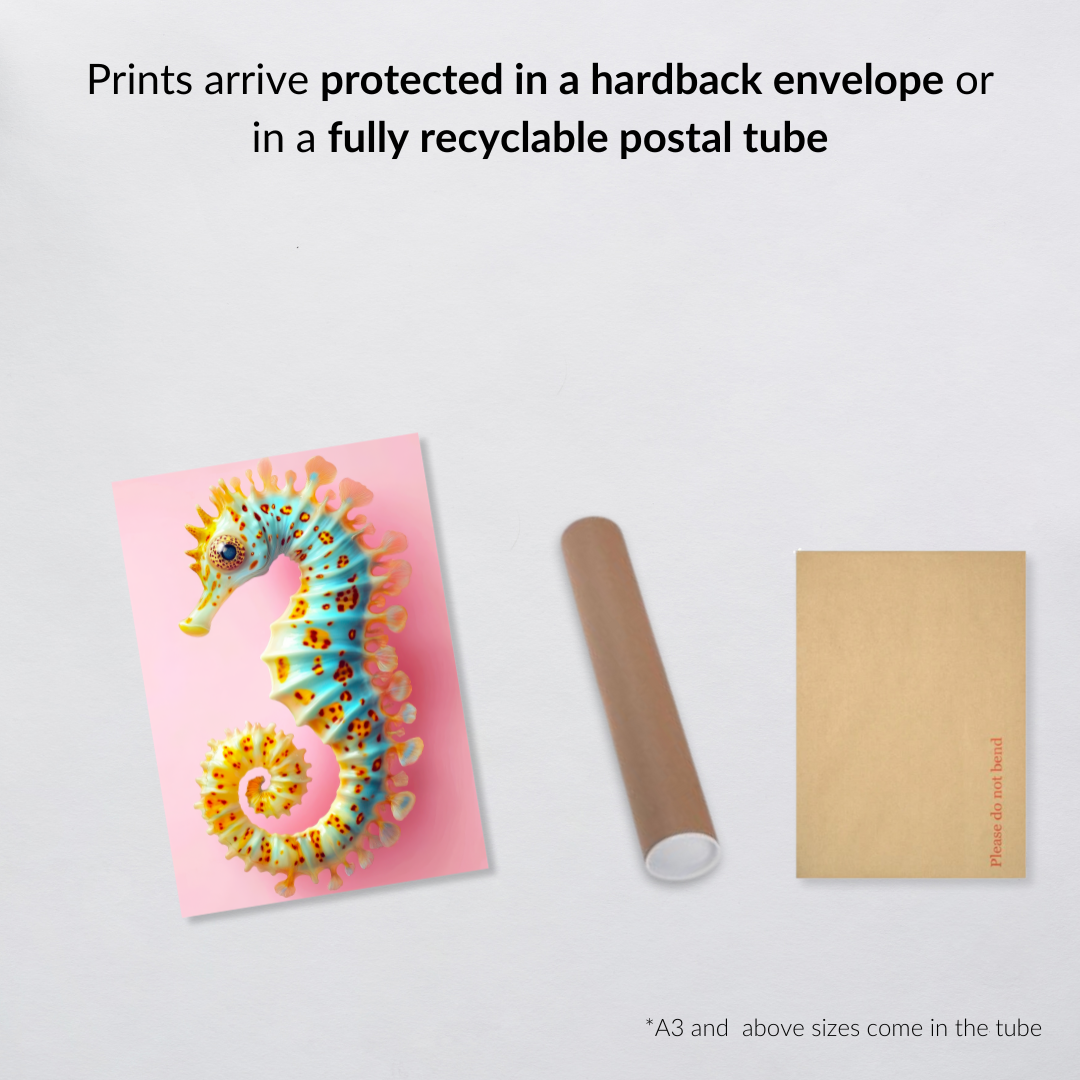 Leopard Print Seahorse Wall Art – Playful Coastal Decor