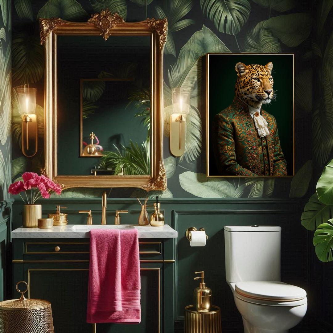 Aristocratic Leopard – Luxe Maximalist Portrait Print