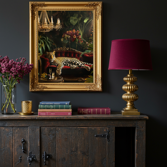 Leopard Chaise Lounge Print – Maximalist Animal Wall Art