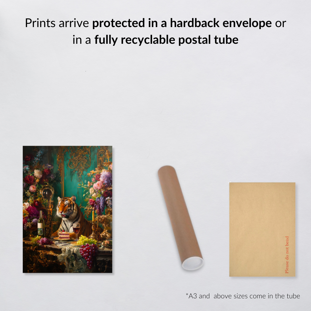 Tiger Banquet Wall Art – Maximalist Animal Print