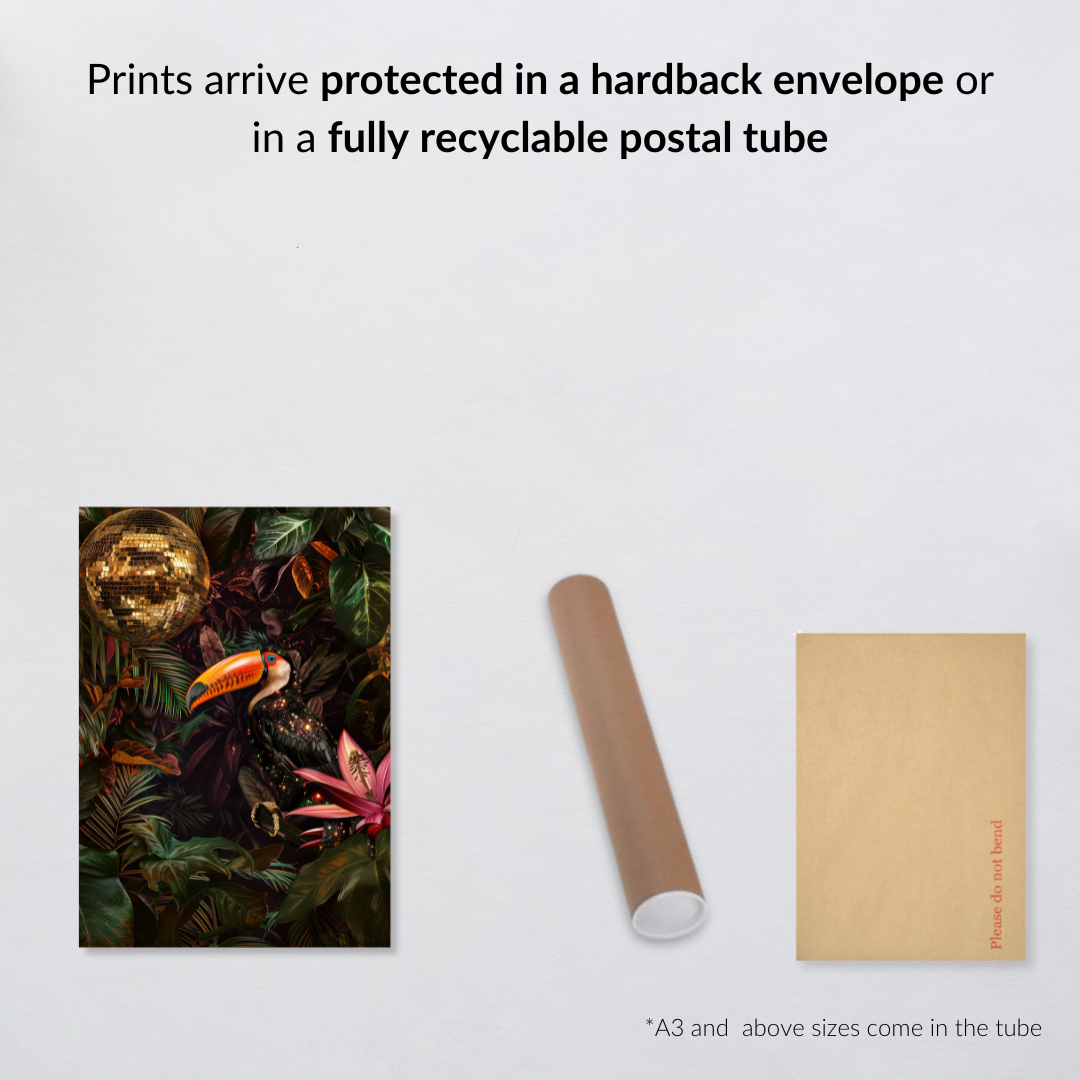 Glitter Toucan Disco Print – Jungle Party Wall Art