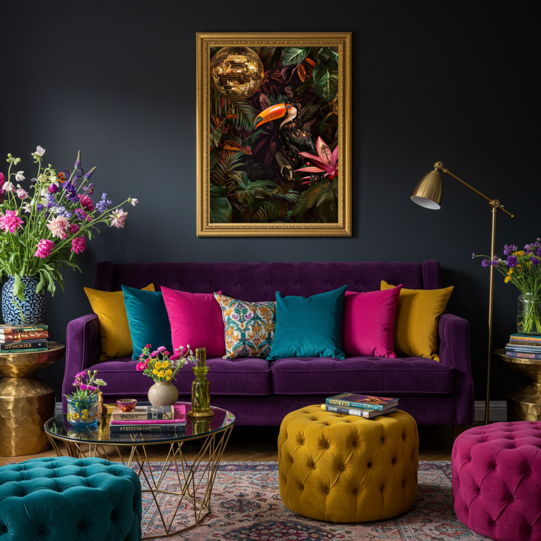 Glitter Toucan Disco Print – Jungle Party Wall Art
